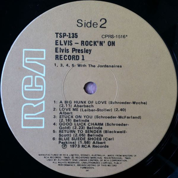 Elvis Presley : Rock 'N' On (2xLP, Comp, RP, Gat)