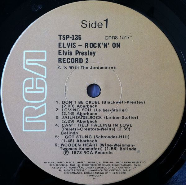 Elvis Presley : Rock 'N' On (2xLP, Comp, RP, Gat)