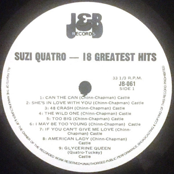 Suzi Quatro : Greatest Hits (LP, Comp)