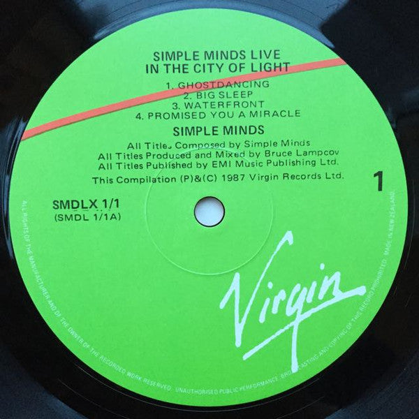 Simple Minds : Live In The City Of Light (2xLP, Album, Gat)