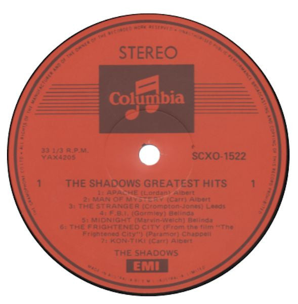 The Shadows : The Shadows' Greatest Hits (LP, Comp)