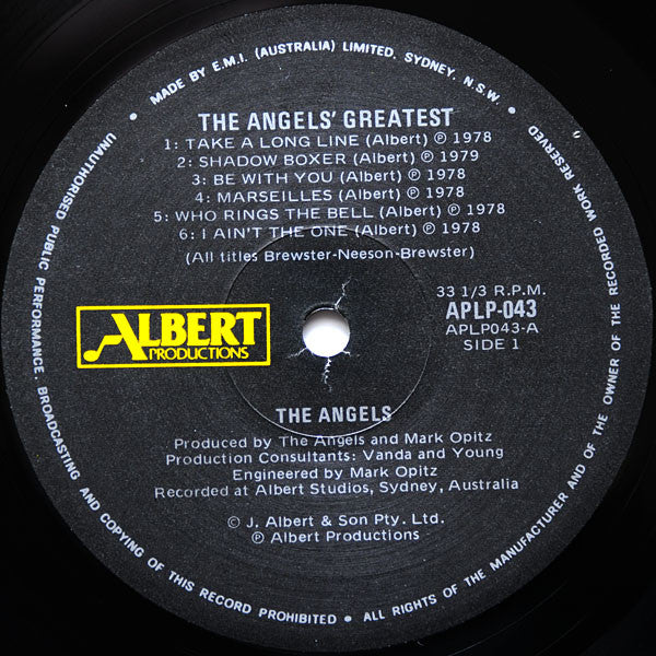 The Angels : The Angels Greatest (LP, Comp, RE)