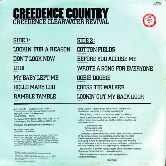 Creedence Clearwater Revival : Creedence Country (LP, Comp)