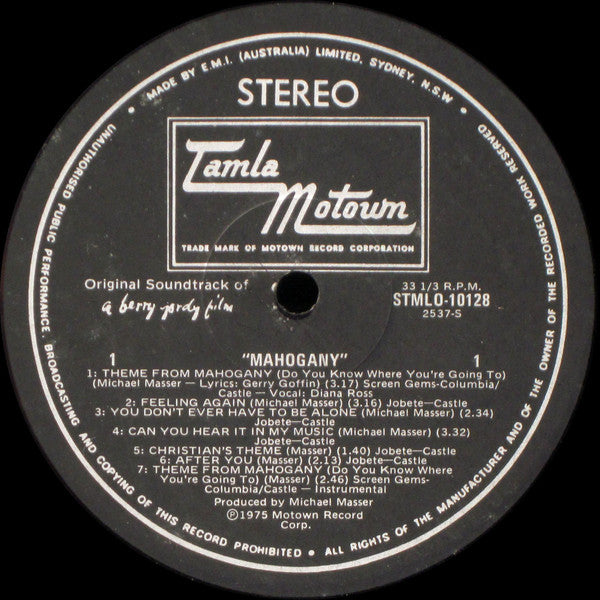 Michael Masser : The Original Soundtrack Of Mahogany (LP, Album)