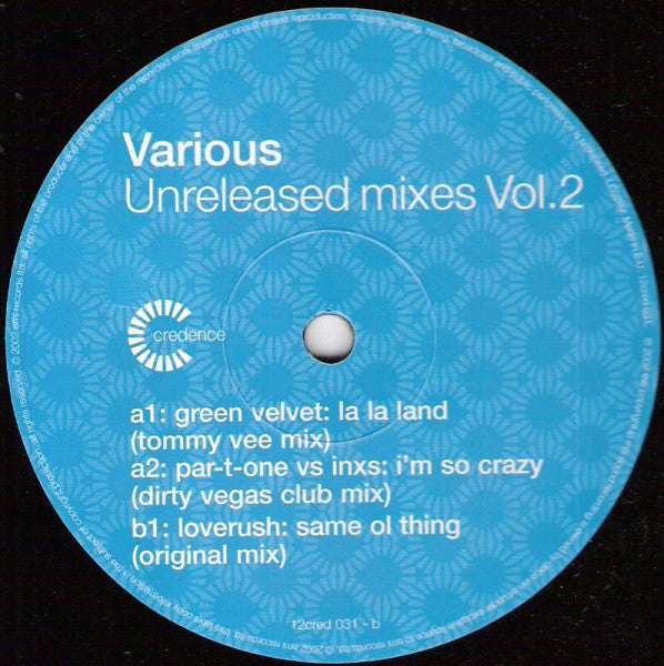 Various : Unreleased Mixes Vol. 2 (2x12")
