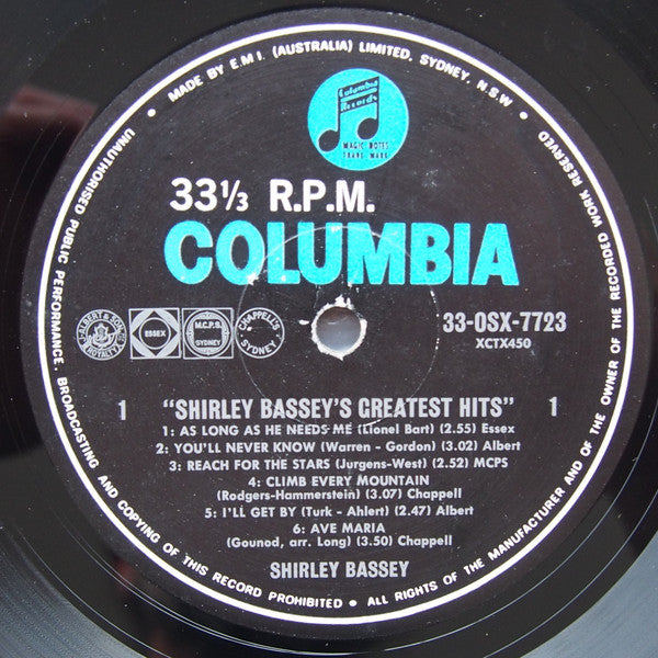 Shirley Bassey : Shirley Bassey's Greatest Hits (LP, Comp, Mono)