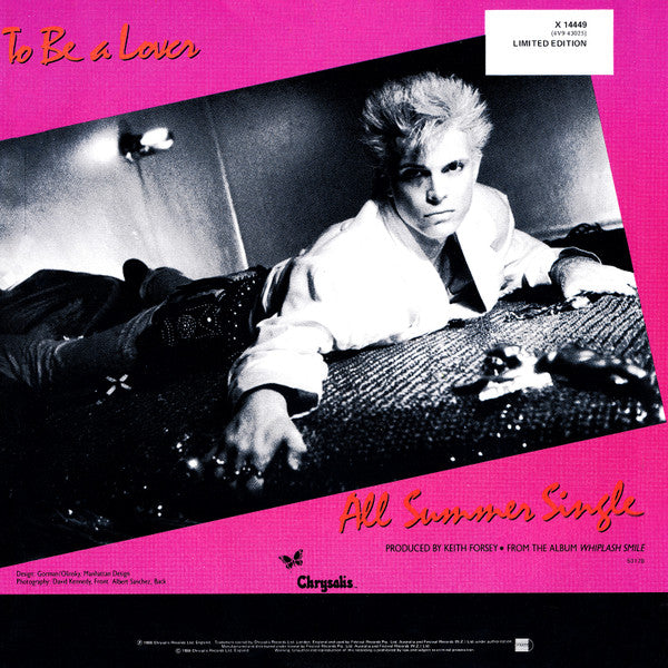 Billy Idol : To Be A Lover (Rock N' Roll Mix) (12", Single, Ltd)