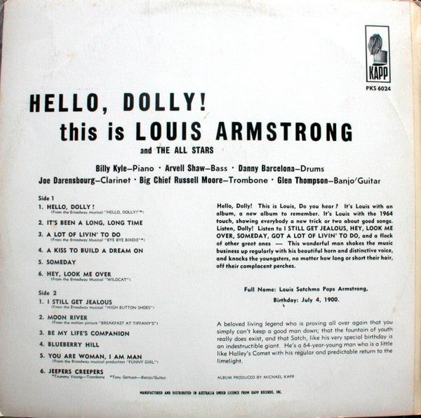Louis Armstrong : Hello, Dolly (LP, Album)