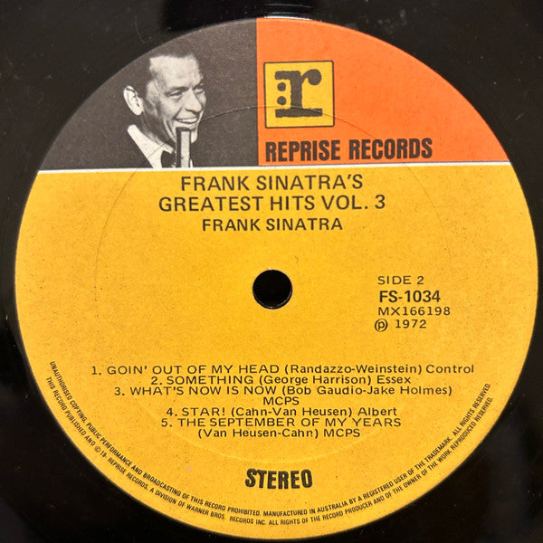 Frank Sinatra : Frank Sinatra's Greatest Hits, Vol.3 (LP, Comp)