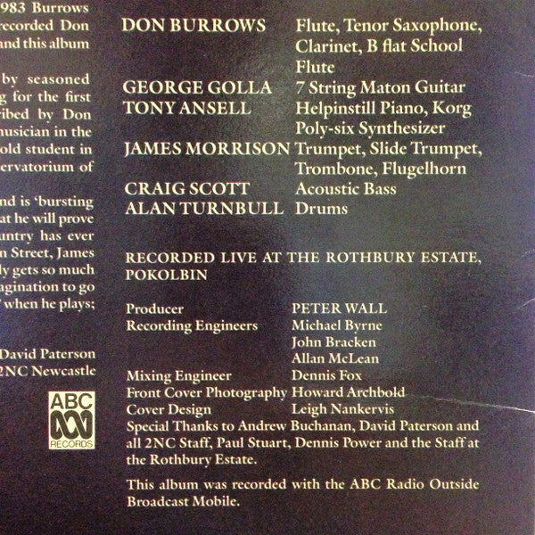 Don Burrows : Burrows At The Winery (LP, Album)