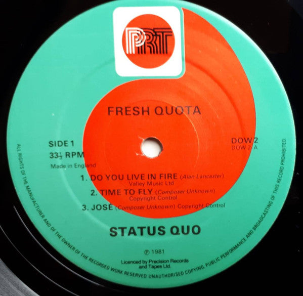 Status Quo : Fresh Quota (10", Comp)