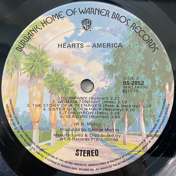 America (2) : Hearts (LP, Album)
