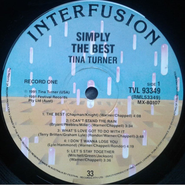 Tina Turner : Simply The Best (2xLP, Comp)