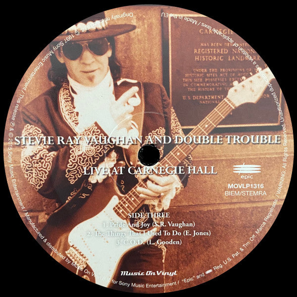 Stevie Ray Vaughan & Double Trouble : Live At Carnegie Hall (2xLP, Album, RE)