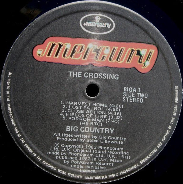 Big Country : The Crossing (LP, Album, Gre)