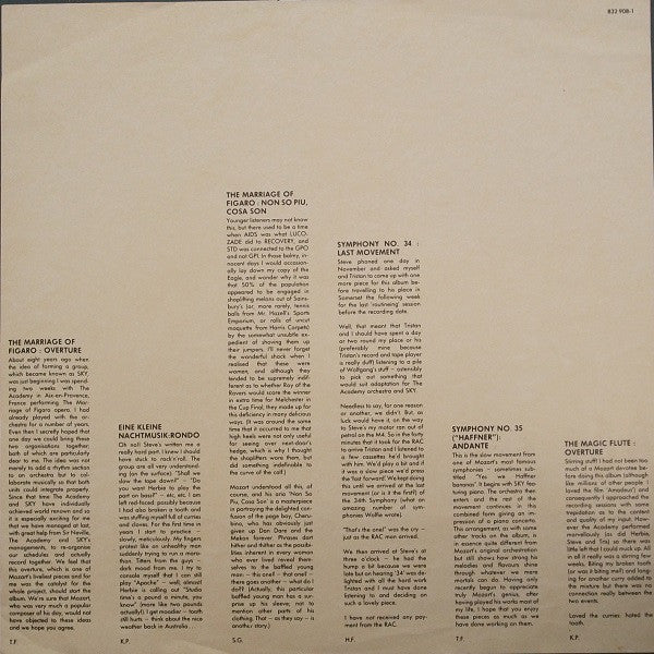 Sky (4), Wolfgang Amadeus Mozart, The Academy Of St. Martin-in-the-Fields, Sir Neville Marriner : Mozart (LP, Album, Ins)