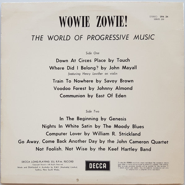 Various : The World Of Progressive Music: Wowie Zowie! (LP, Comp)