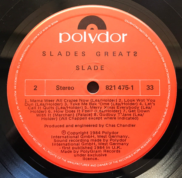 Slade : Slades Greats (LP, Comp)
