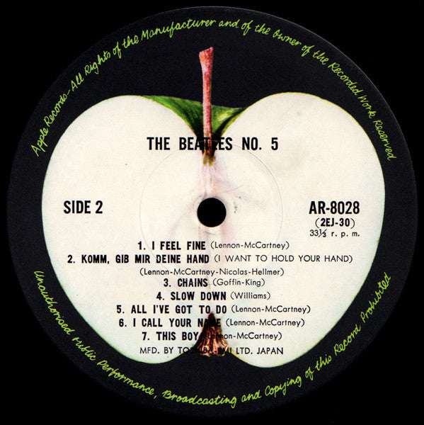 The Beatles : Beatles No. 5 (LP, Comp, Mono, RE)