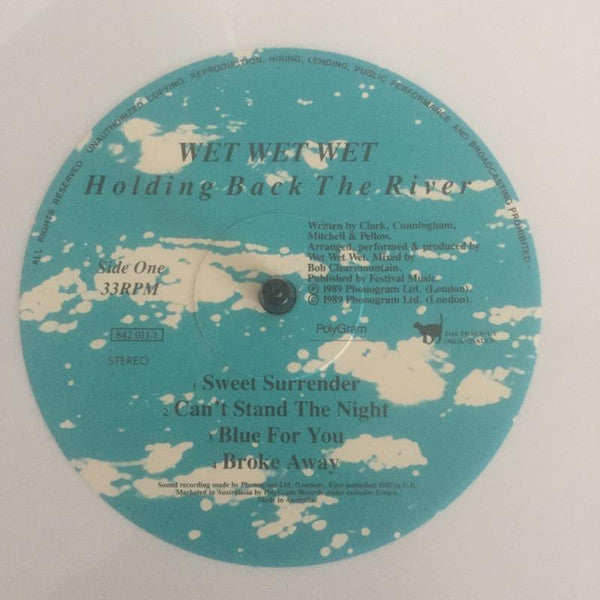 Wet Wet Wet : Holding Back The River (LP, Album, Whi)