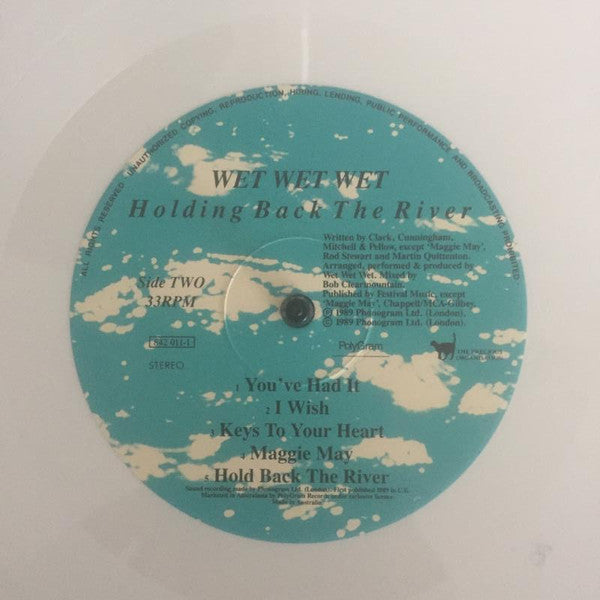 Wet Wet Wet : Holding Back The River (LP, Album, Whi)