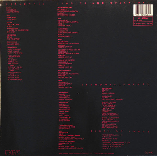 David Bowie : Young Americans (LP, Album, RE)