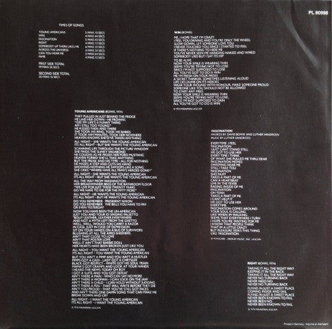 David Bowie : Young Americans (LP, Album, RE)