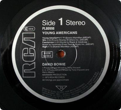 David Bowie : Young Americans (LP, Album, RE)