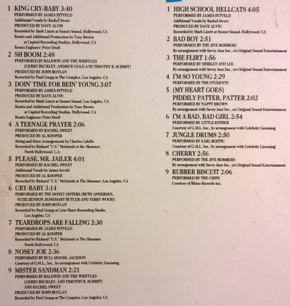 Various : Cry-Baby - Music From The Original Motion Picture Soundtrack (LP, Album)