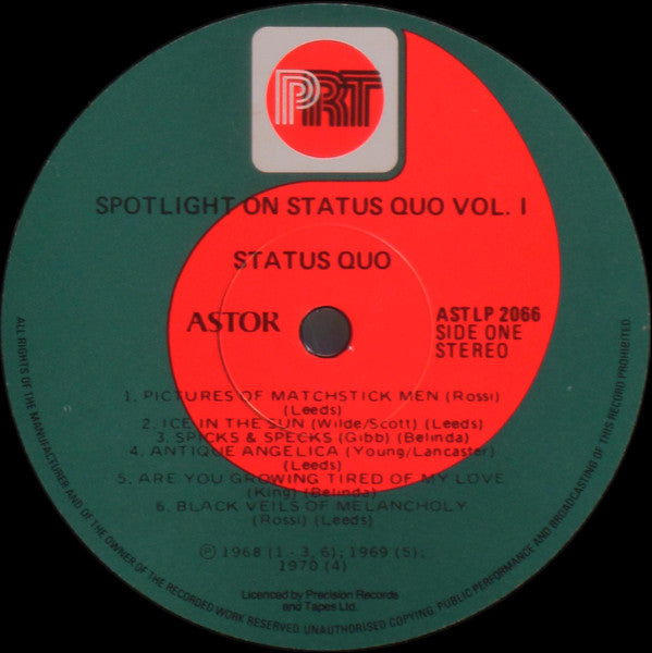 Status Quo : Spotlight On Status Quo Volume One (LP, Comp)