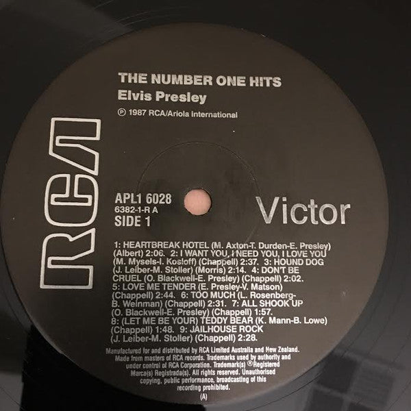 Elvis Presley : The Number One Hits (LP, Comp, RM)