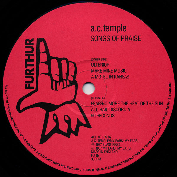 A.C. Temple : Songs Of Praise (LP, MiniAlbum)