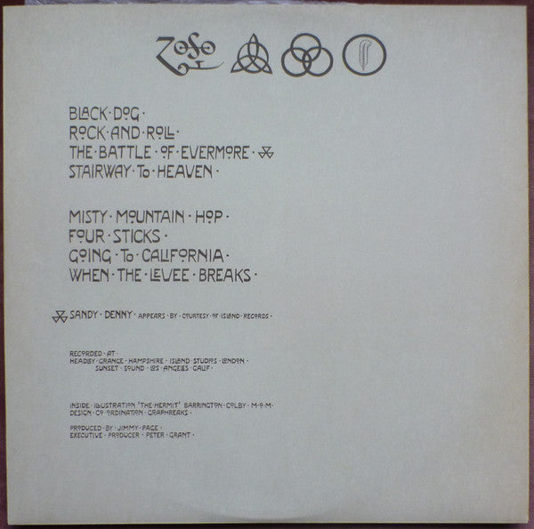 Led Zeppelin : Untitled (LP, Album, M/Print, RE, Gat)