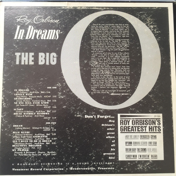 Roy Orbison : In Dreams (LP, Album)