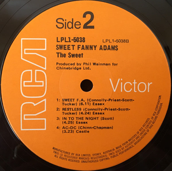 The Sweet : Sweet Fanny Adams (LP, Album)