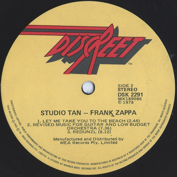 Frank Zappa : Studio Tan (LP, Album)