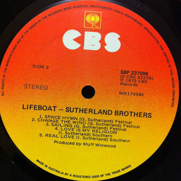Sutherland Brothers : Lifeboat (LP, Album)