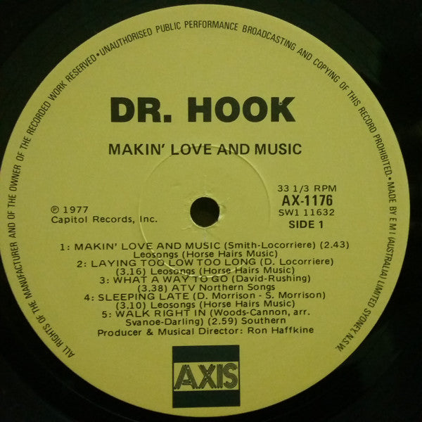 Dr. Hook : Makin' Love And Music (LP, Album, RE)
