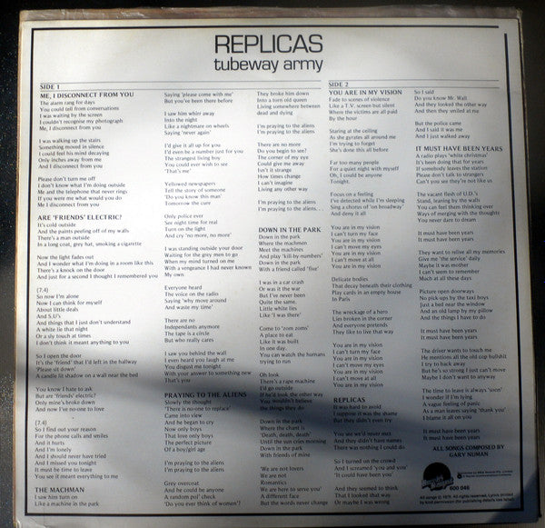 Tubeway Army : Replicas (LP, Album)