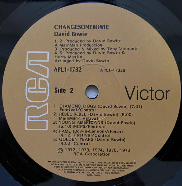 David Bowie : ChangesOneBowie (LP, Comp, RE)