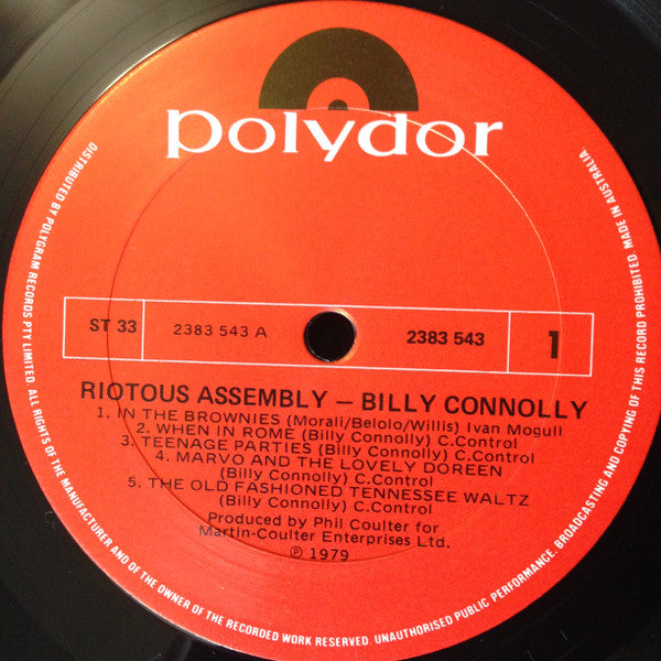 Billy Connolly : Riotous Assembly (LP, Album)