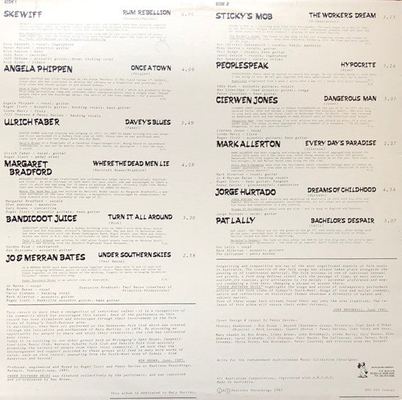 Various : Under Southern Skies (Contemporary Folk From Bankstown And Beyond) (LP, Comp)