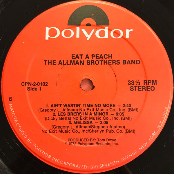 The Allman Brothers Band : Eat A Peach (2xLP, Album, RE, Kee)