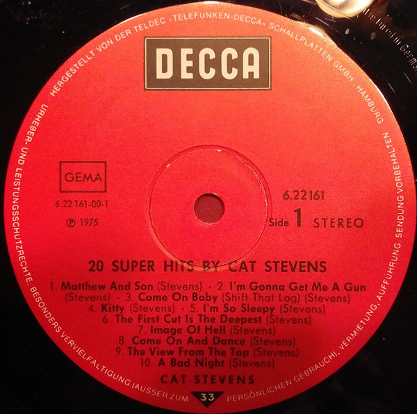 Cat Stevens : 20 Super Hits By Cat Stevens (LP, Comp)