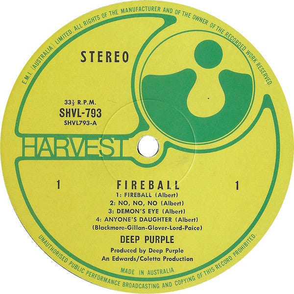 Deep Purple : Fireball (LP, Album, Gat)