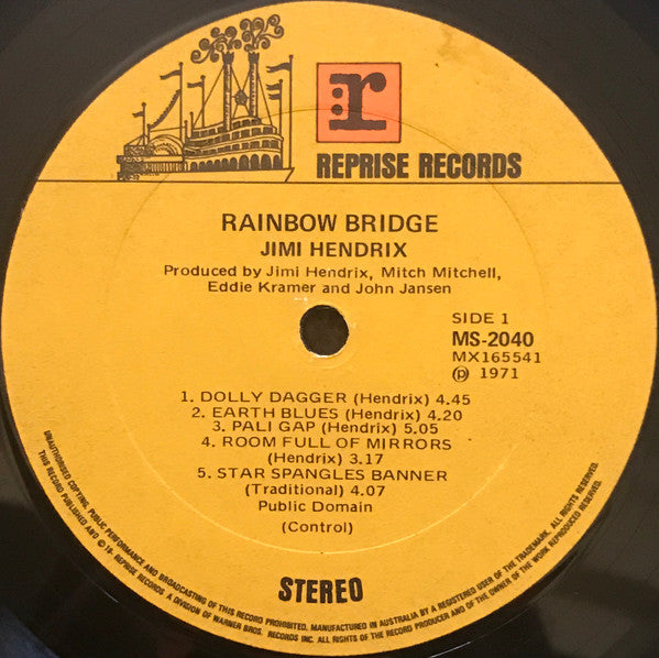 Jimi Hendrix : Rainbow Bridge - Original Motion Picture Sound Track (LP, Album, Gat)