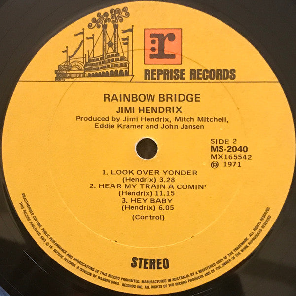 Jimi Hendrix : Rainbow Bridge - Original Motion Picture Sound Track (LP, Album, Gat)