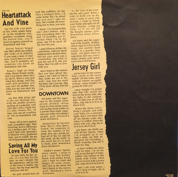 Tom Waits : Heartattack And Vine (LP, Album)