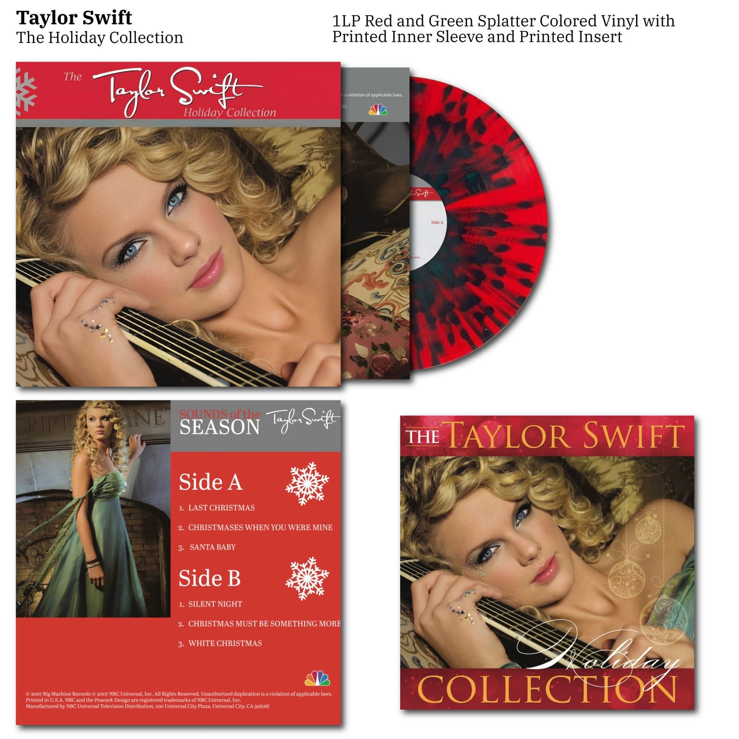 Taylor Swift Christmas the holiday collection vinyl record set with cover and inner sleeve on a white background