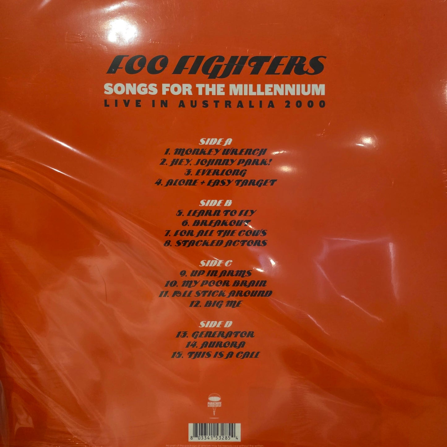 Foo Fighters- Songs for the Millennium - Live In Australia 2000 Ltd Ed 2LP Vinyl Record Clear Vinyl